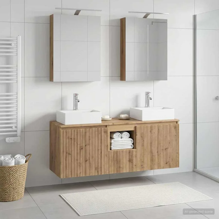 Ensemble d'armoire de salle de bain 5 pc Chêne artisanal - 4
