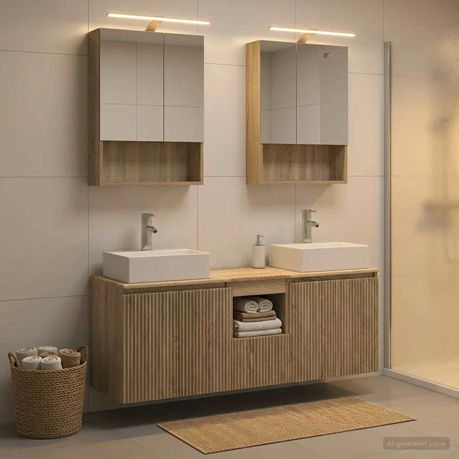 Ensemble d'armoire de salle de bain 5 pcs Chêne Sonoma