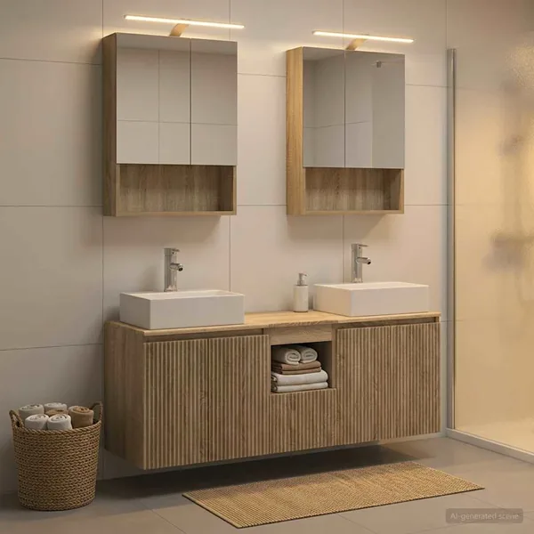 Ensemble d'armoire de salle de bain 5 pcs Chêne Sonoma