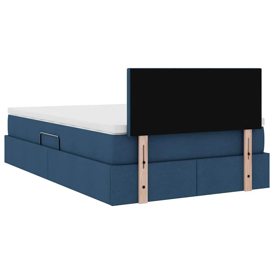 Lit de rangement LED avec matelas Bleu 120 x 190 cm Tissu - 12