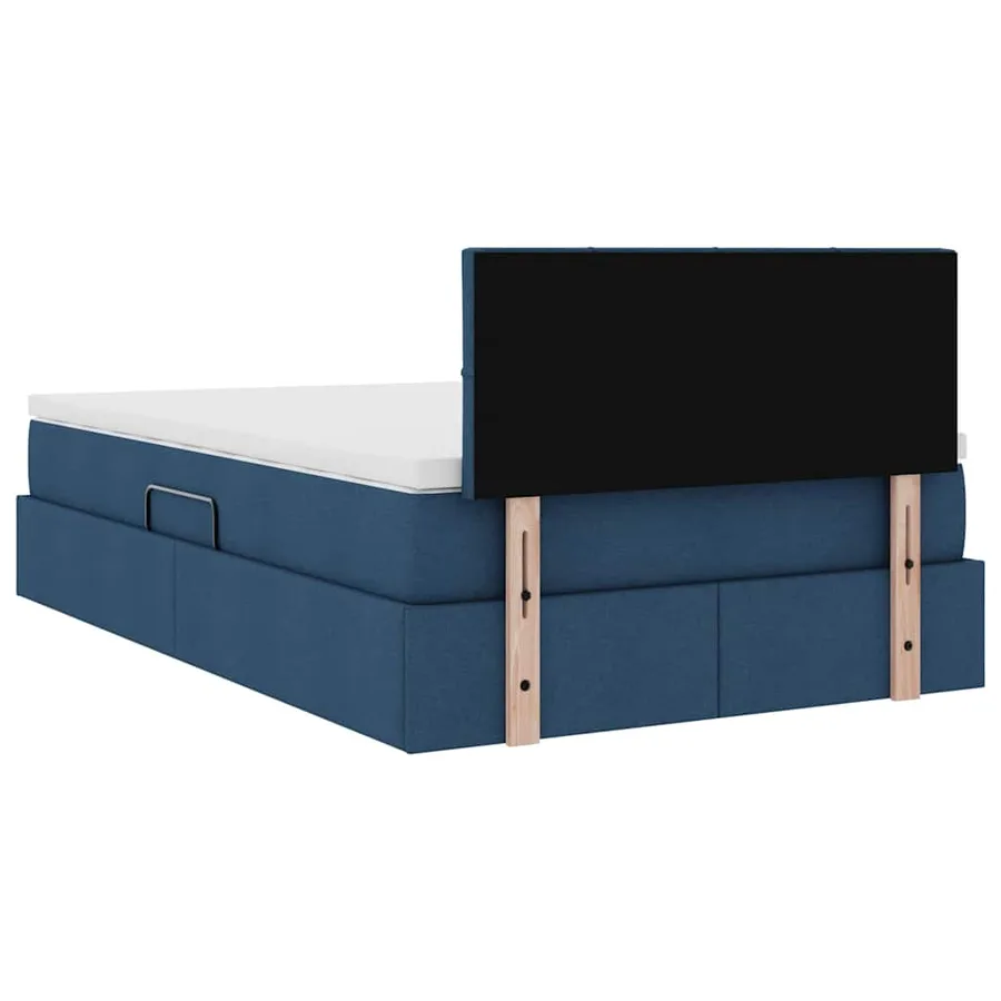 Lit de rangement LED avec matelas Bleu 120 x 190 cm Tissu - 12