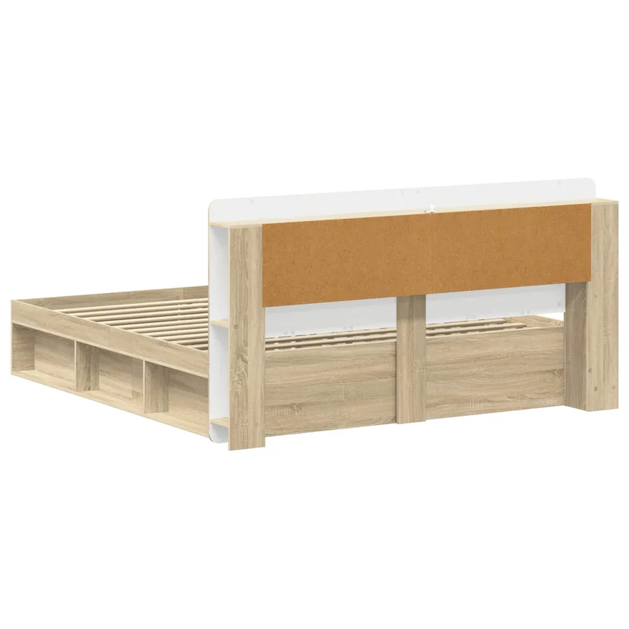 Cadre de lit avec rangement Chêne Sonoma 200 x 200 cm - 5