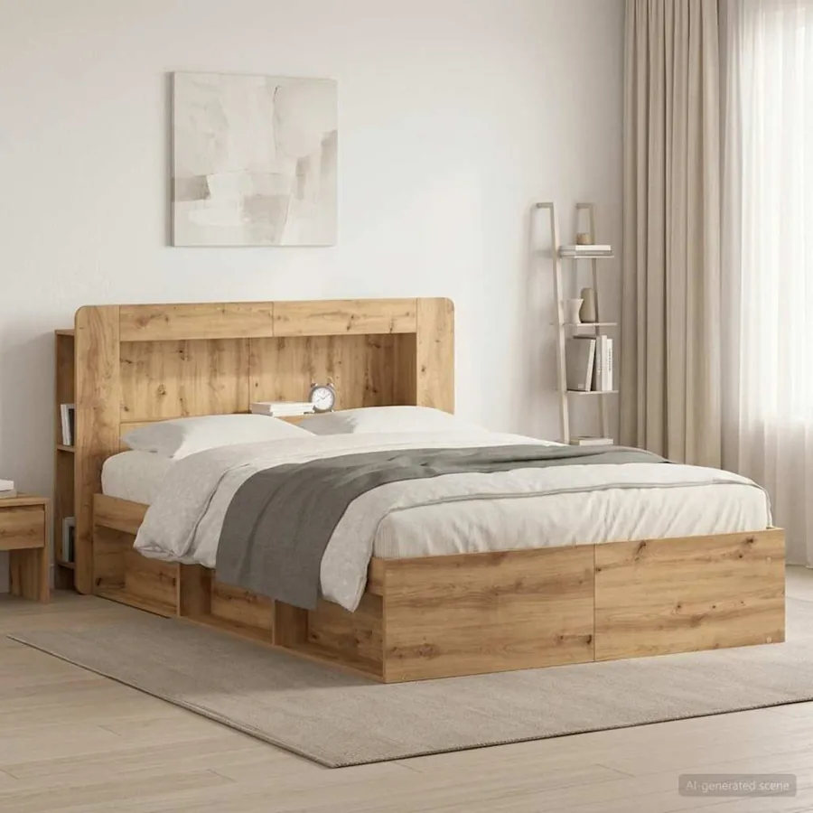 Cabinet de Tête de Lit Chêne artisanal 160 cm Bois d’ingénierie
