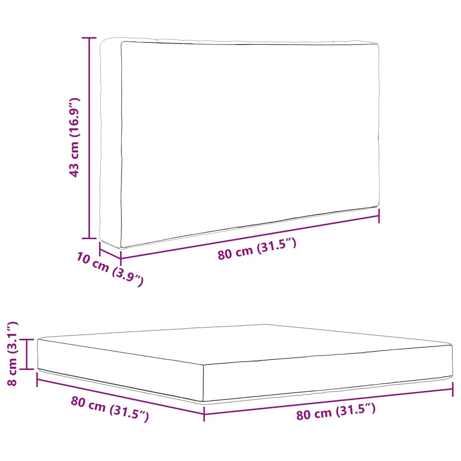 Coussin de canapé d'extérieur 3 pcs coloré Polyester - 11