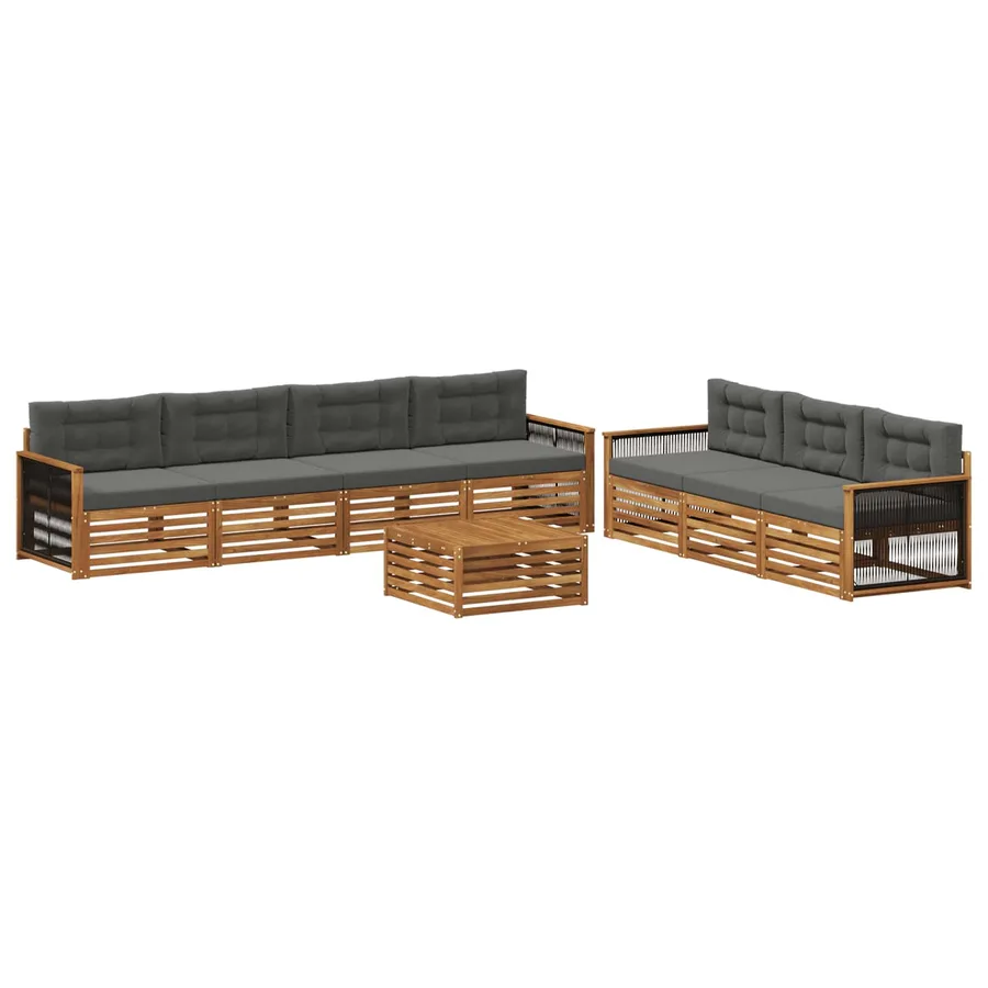 Ensemble de canapés d'extérieur 8 pcs Naturel et Anthracite - 2