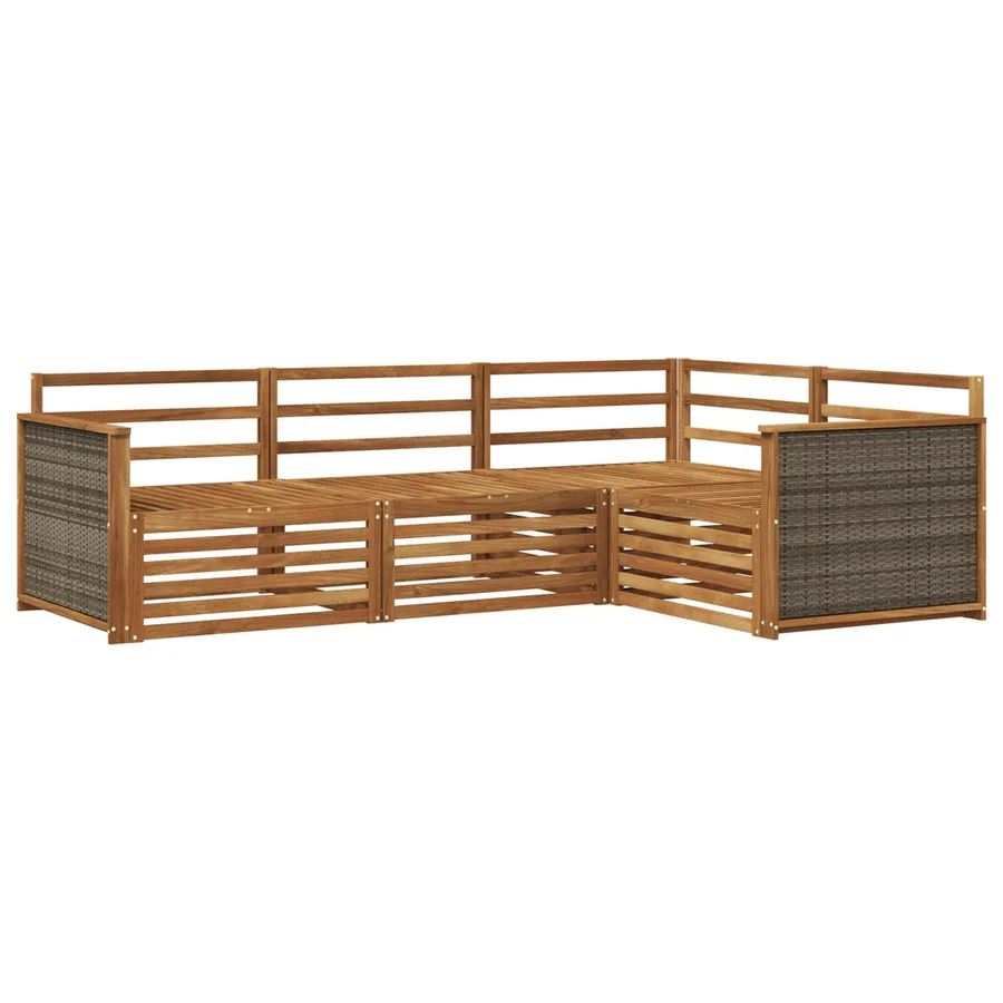 Ensemble de canapés d'extérieur 4 pcs Naturel - 2