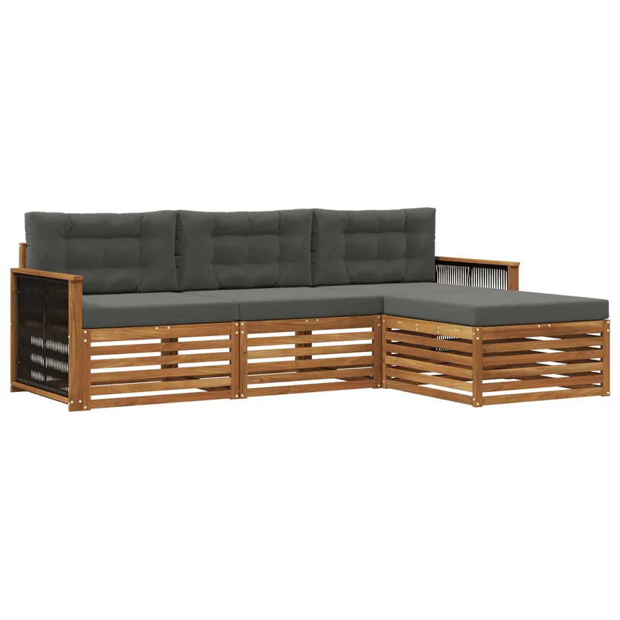 Ensemble de canapés d'extérieur Naturel et Anthracite - 2