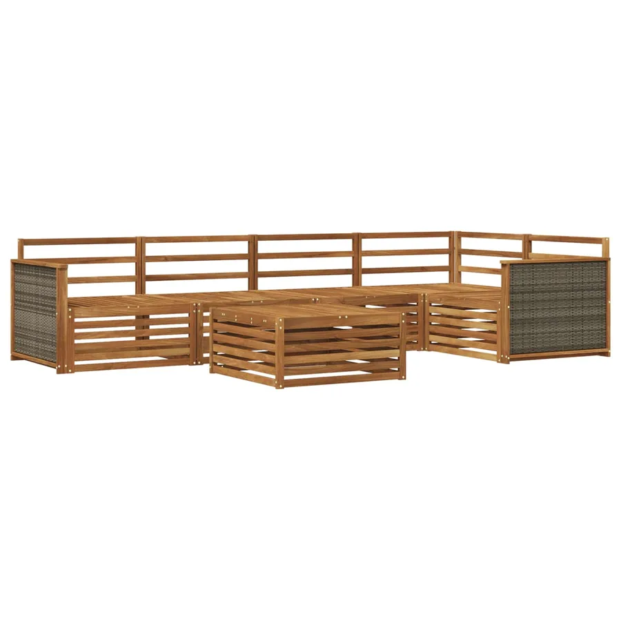 Ensemble de canapés d'extérieur 6 pcs Naturel - 2