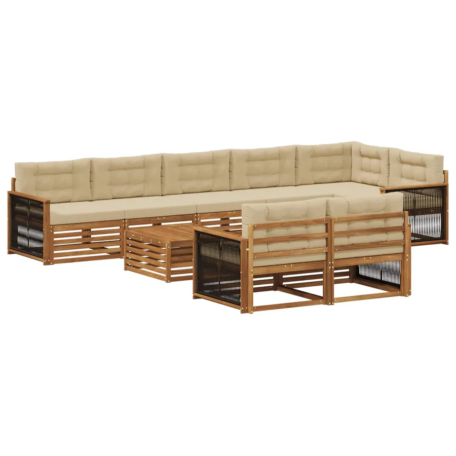 Ensemble de canapés d'extérieur avec coussin 9 pcs - 2