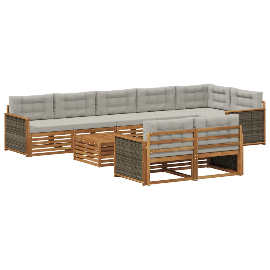 Ensemble de canapés d'extérieur avec coussin 9 pcs - 2
