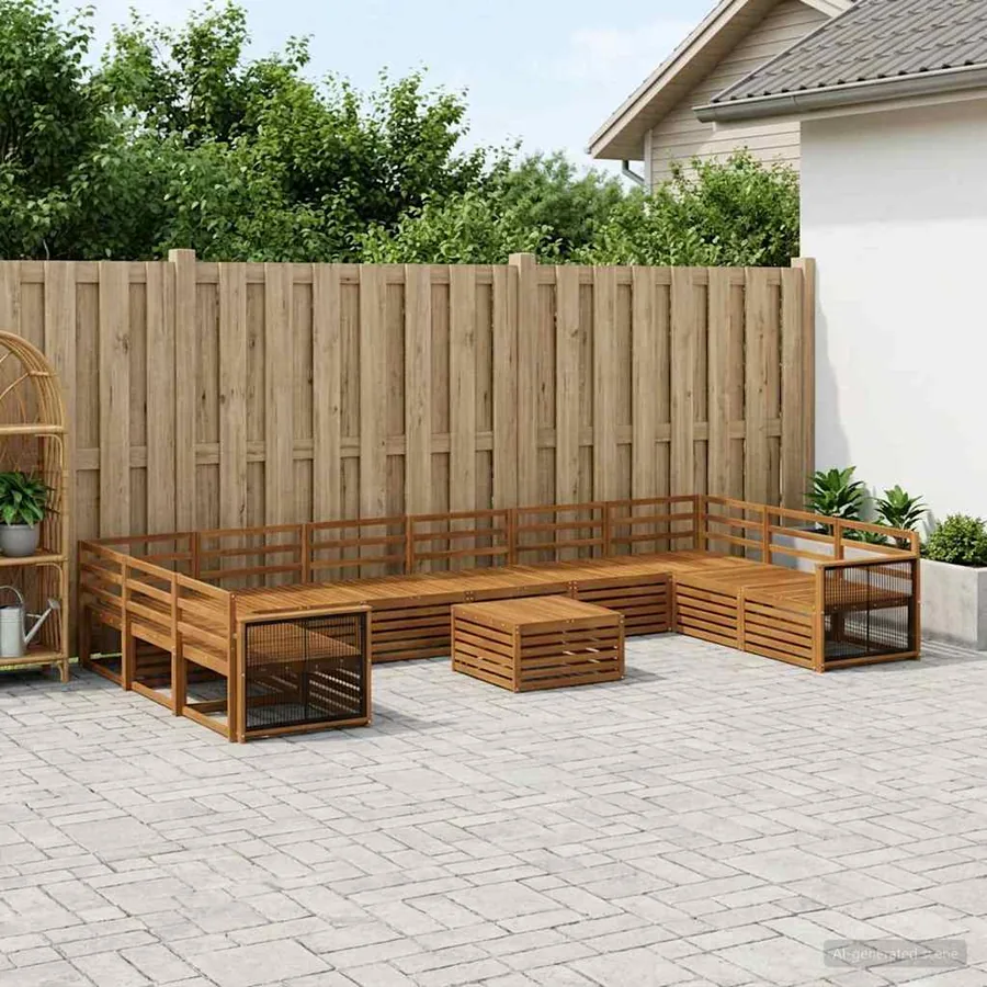 Ensembles de canapés 11 pcs Bois d'Acacia Massif