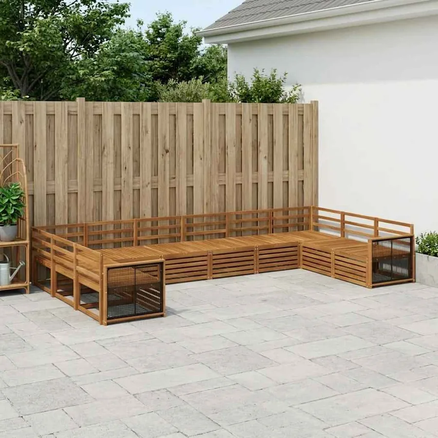 Ensembles de canapés 10 pcs Bois d'Acacia Massif
