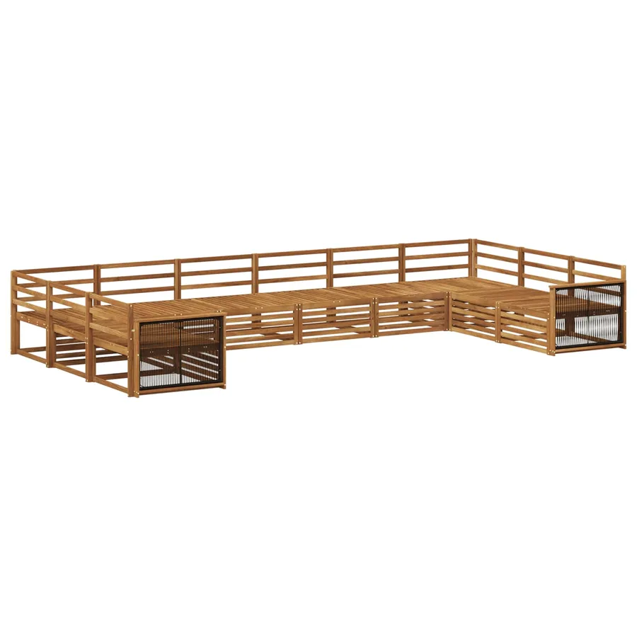 Ensembles de canapés 10 pcs Bois d'Acacia Massif - 2