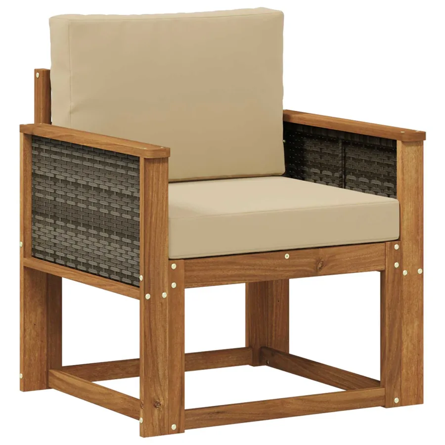 Sofa de milieu extérieur Bois d'Acacia Massif Naturel - 2
