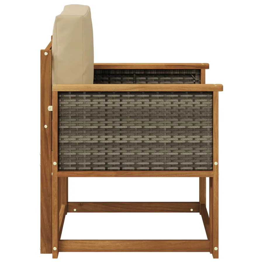 Sofa de milieu extérieur Bois d'Acacia Massif Naturel - 4
