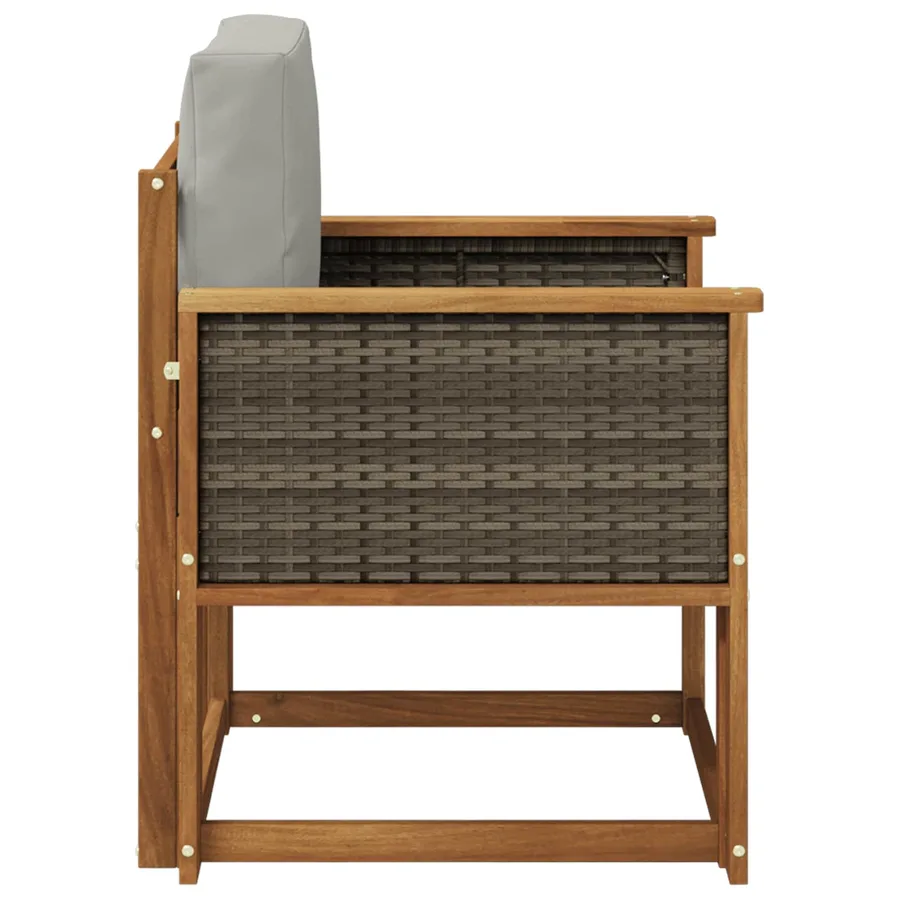 Sofa de milieu extérieur Bois d'Acacia Massif Naturel - 4
