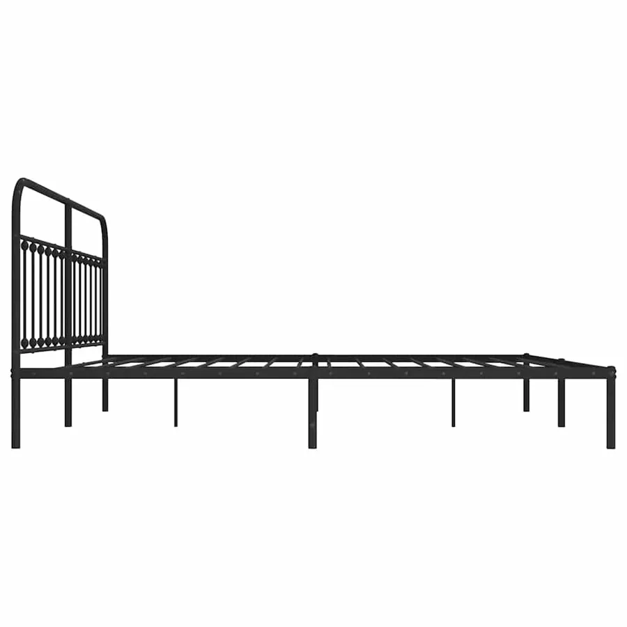 Cadre de lit métal sans matelas avec tête de lit noir 193x203cm - 7