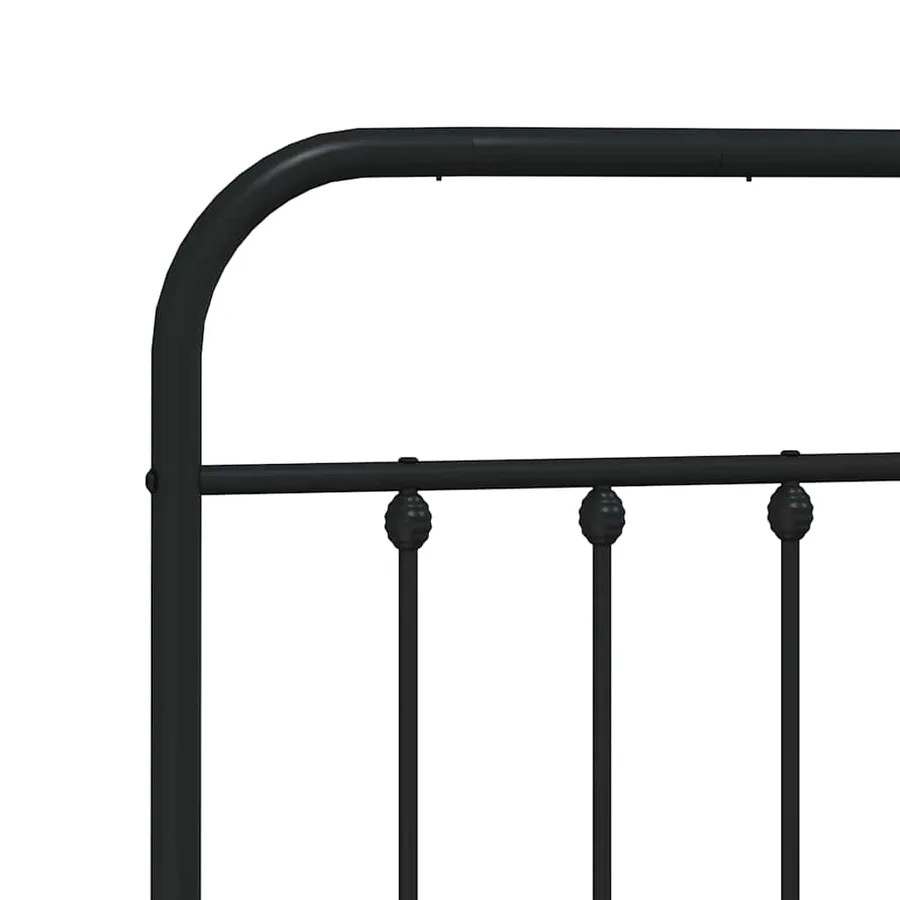 Cadre de lit métal sans matelas avec tête de lit noir 193x203cm - 9