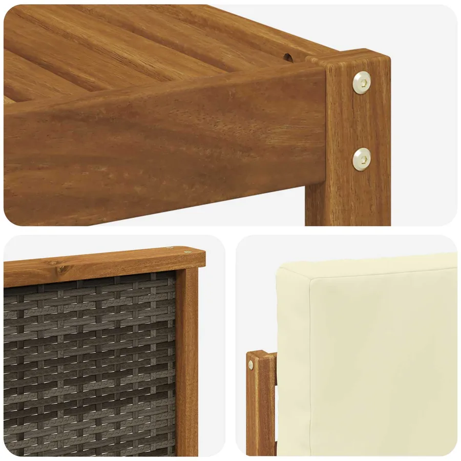 Ensemble de canapés d'extérieur 4 pcs Naturel et Crème - 5