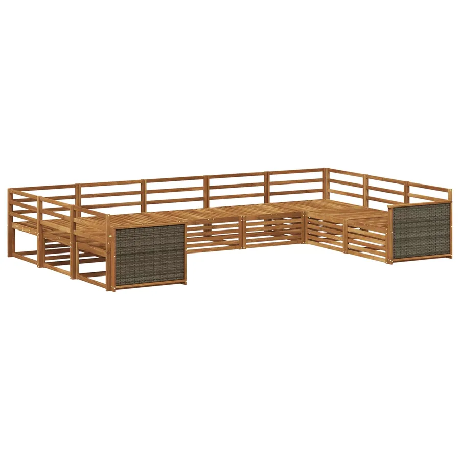Ensemble de canapés d'extérieur 9 pcs Naturel - 2
