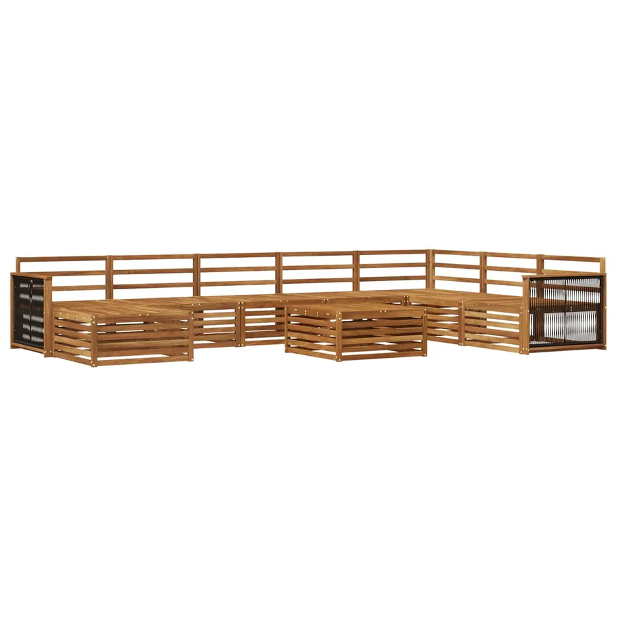Ensemble de canapés d'extérieur 9 pcs Naturel - 2