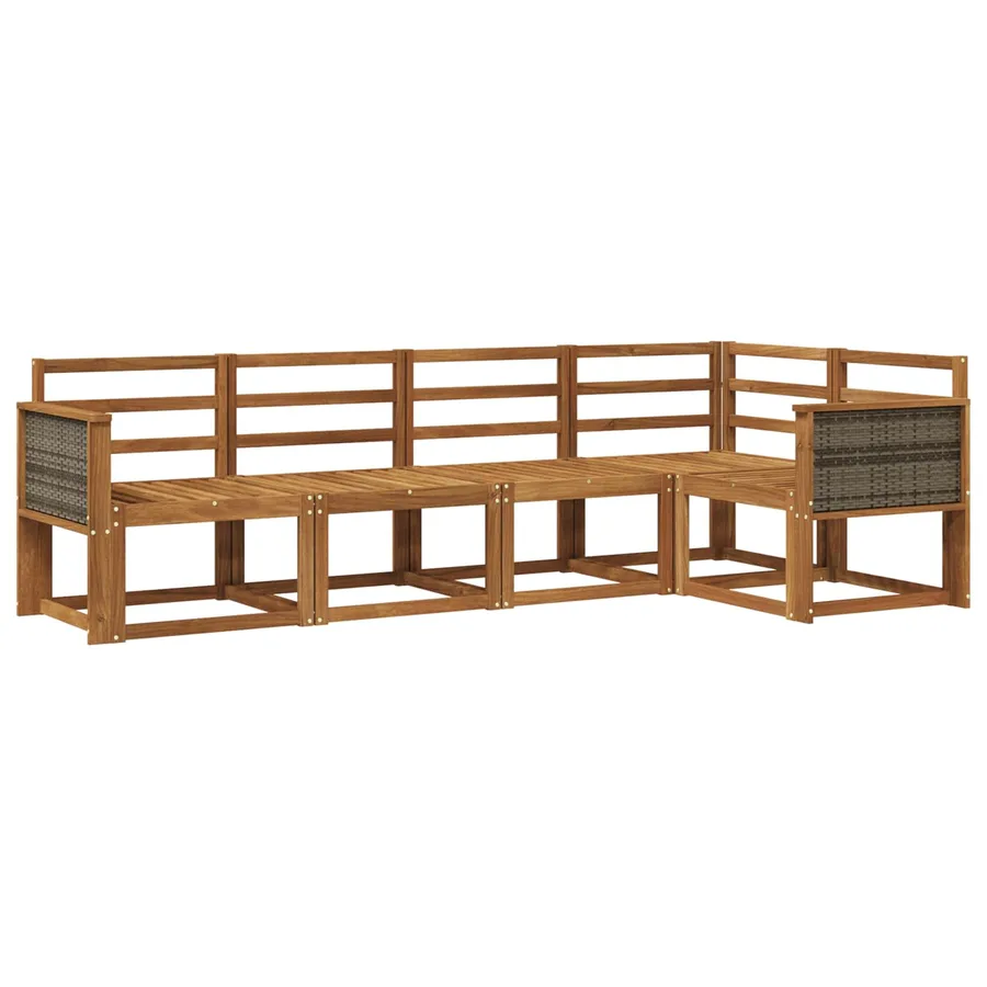 Ensemble de canapés d'extérieur 5 pcs Naturel - 2