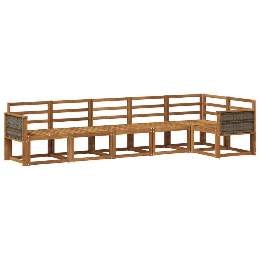 Ensemble de canapés d'extérieur 6 pcs Naturel - 2