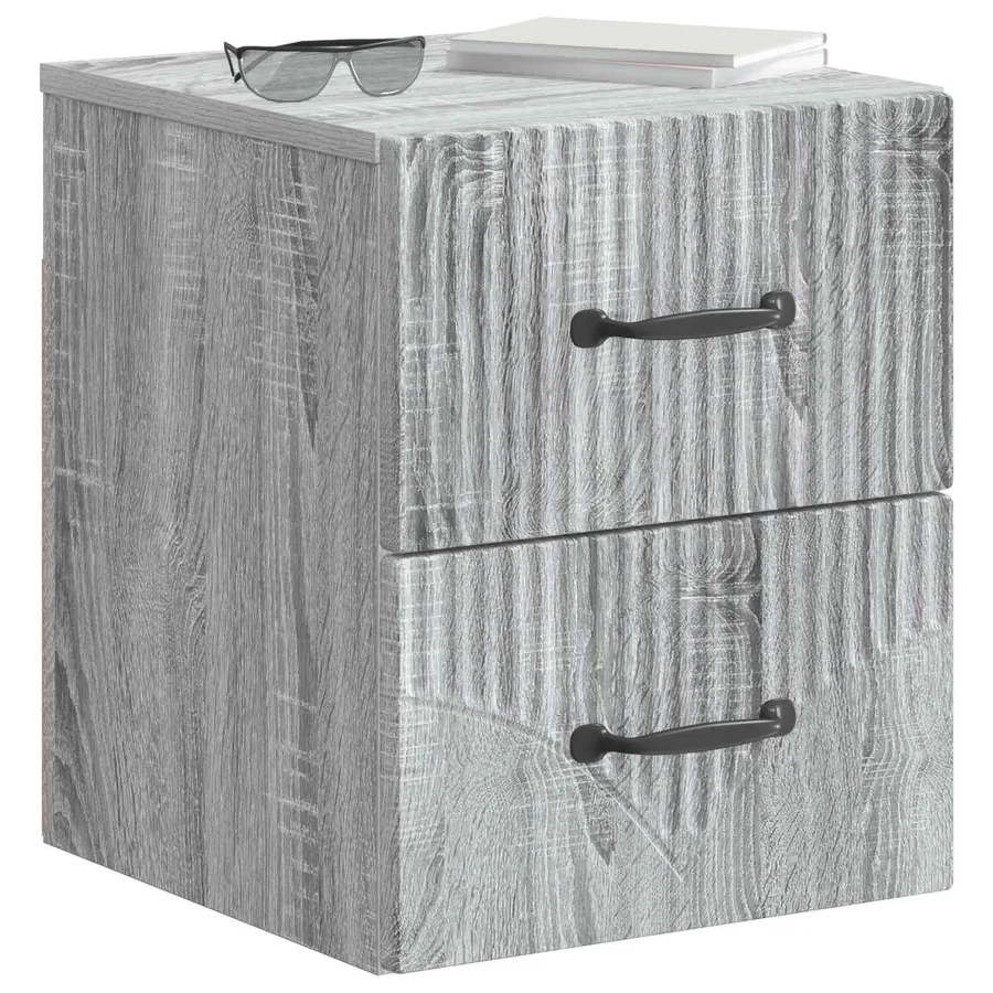 Cabinet de chevet mural 2 pcs Sonoma gris 34,5 x 33 x 40 cm - 3