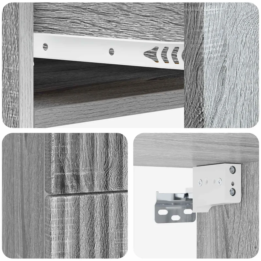 Cabinet de chevet mural 2 pcs Sonoma gris 34,5 x 33 x 40 cm - 8