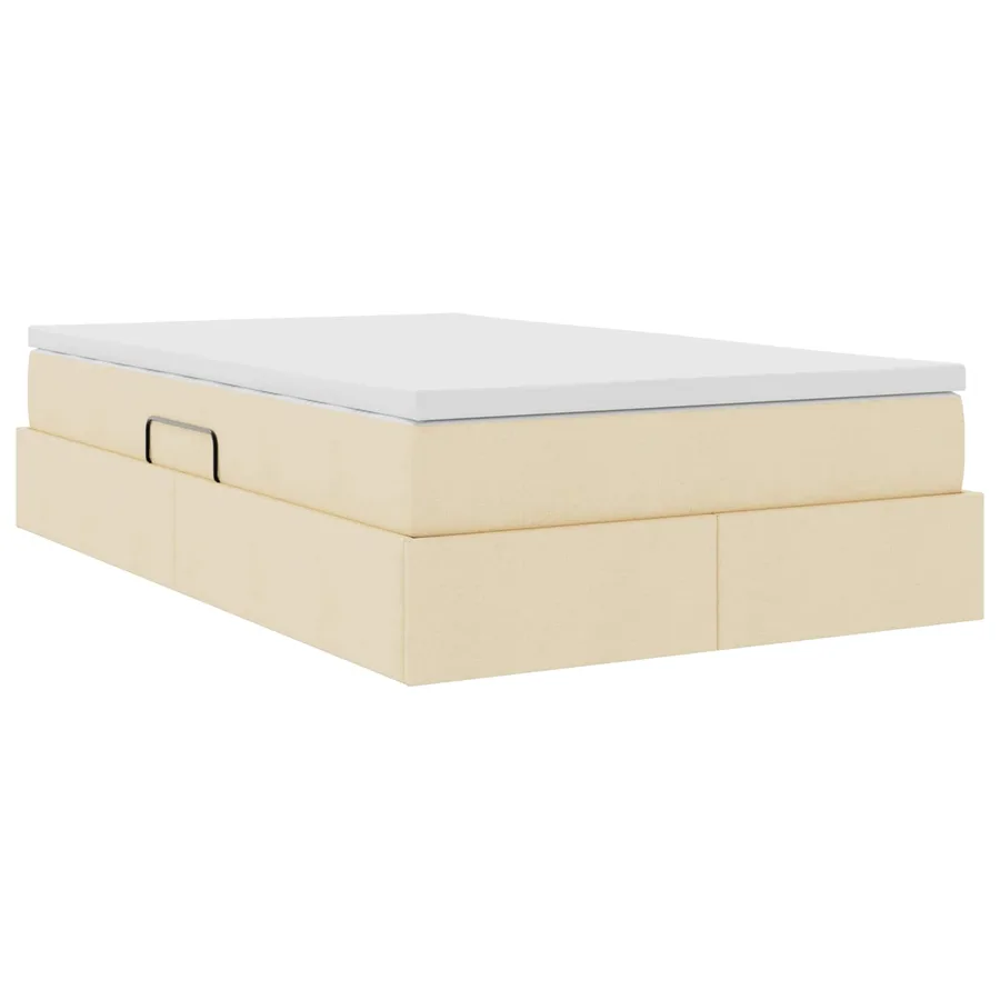 Lit avec rangement et matelas Crème 120 x 190 cm Polyester - 10