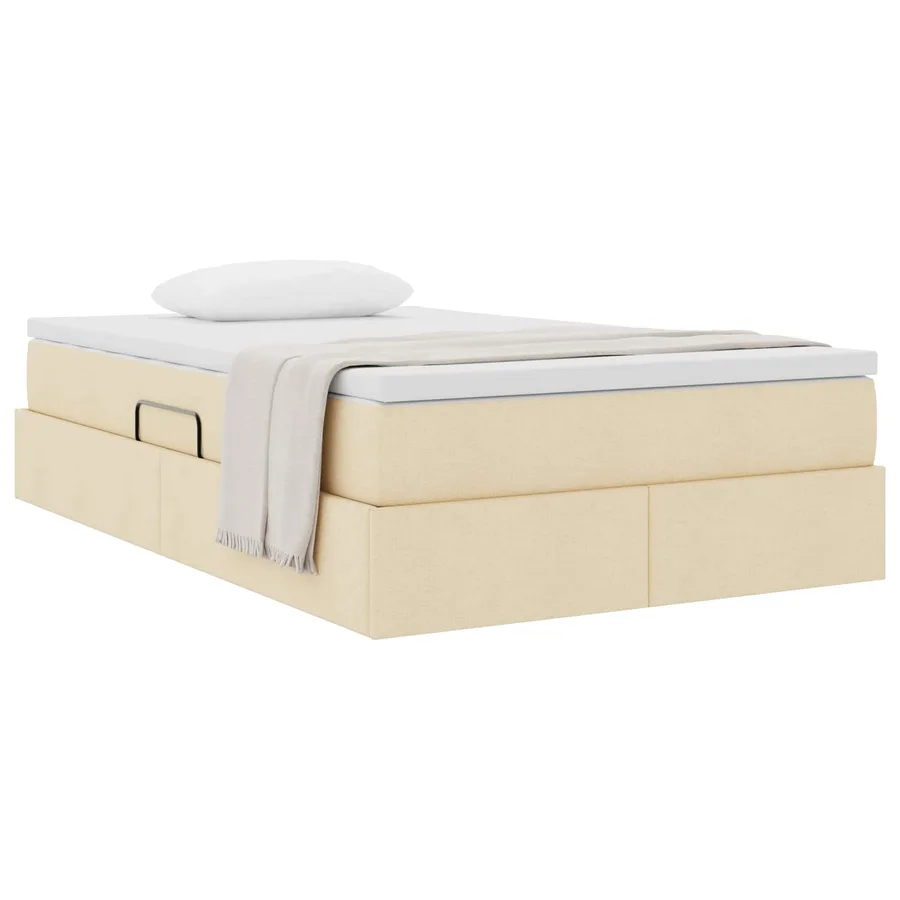 Lit avec rangement et matelas Crème 120 x 190 cm Polyester - 3