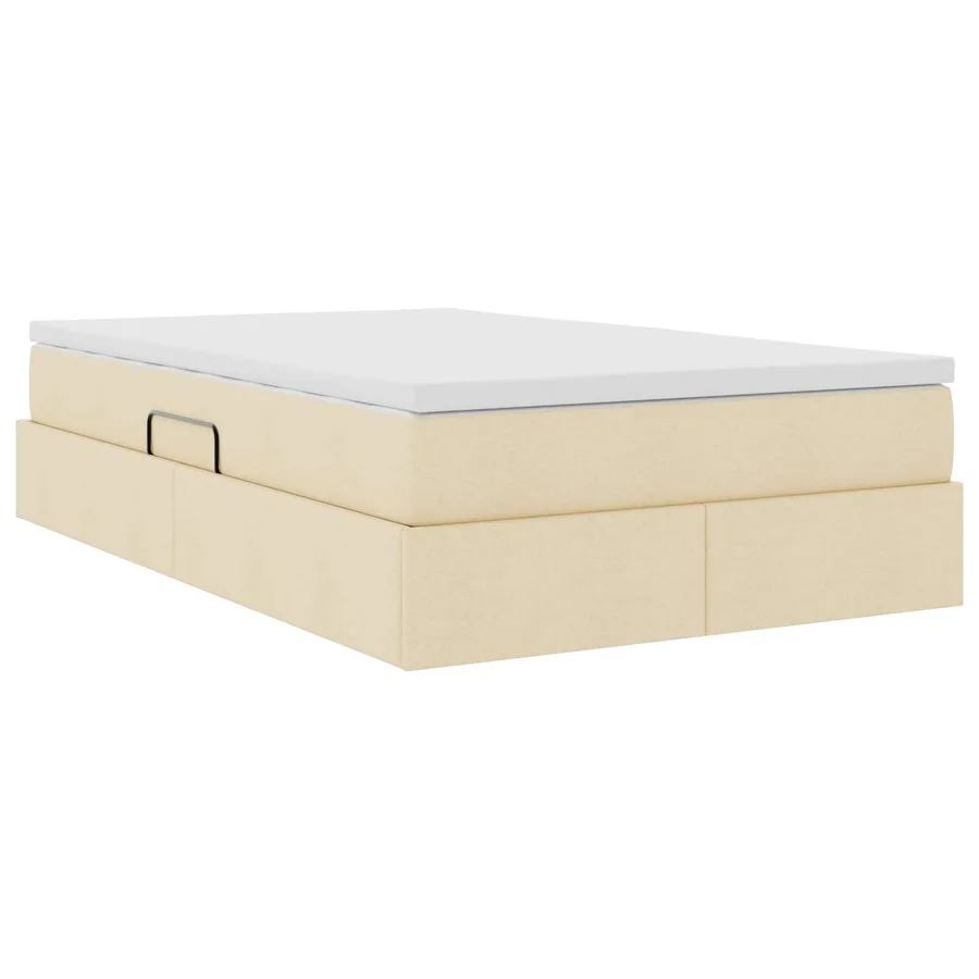 Lit avec rangement et matelas Crème 120 x 190 cm Polyester - 5
