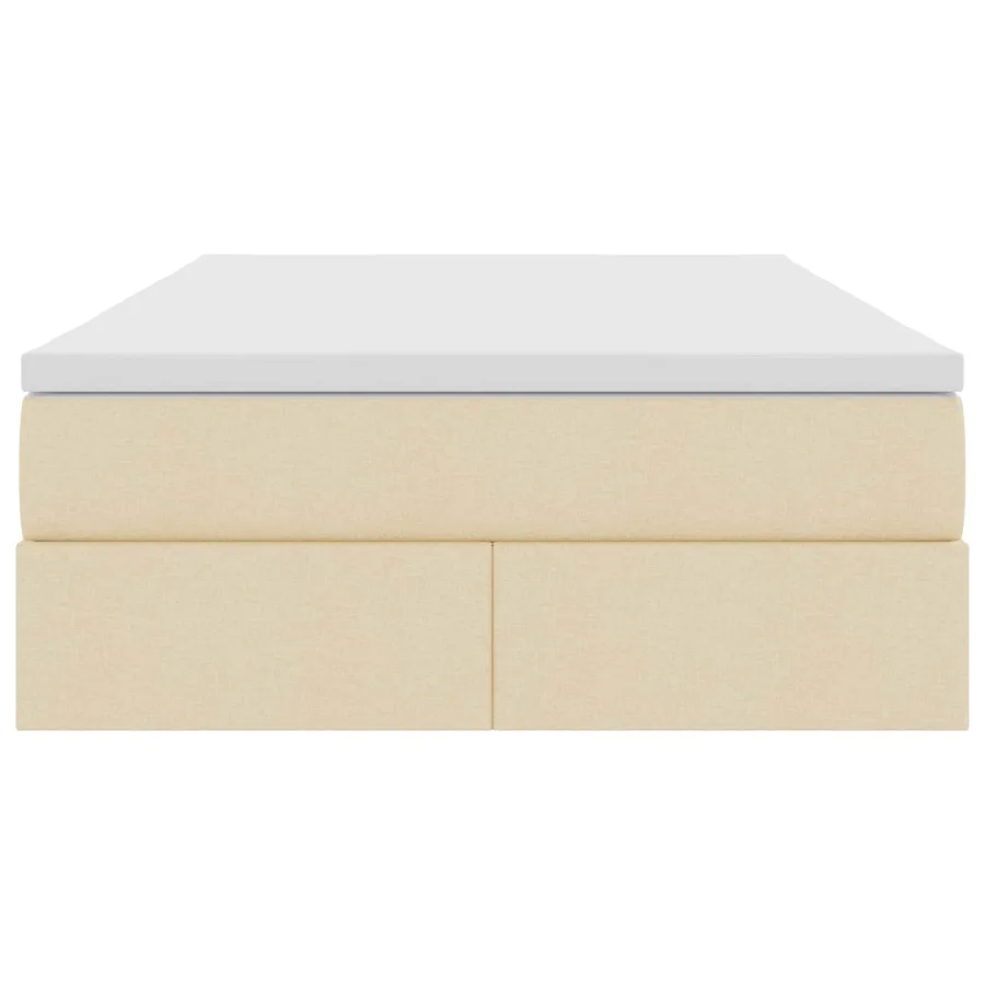 Lit avec rangement et matelas Crème 120 x 190 cm Polyester - 7
