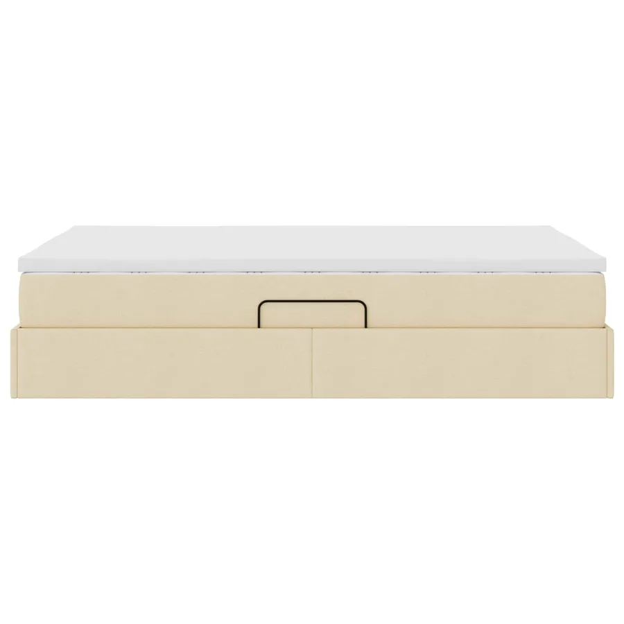 Lit avec rangement et matelas Crème 120 x 190 cm Polyester - 9