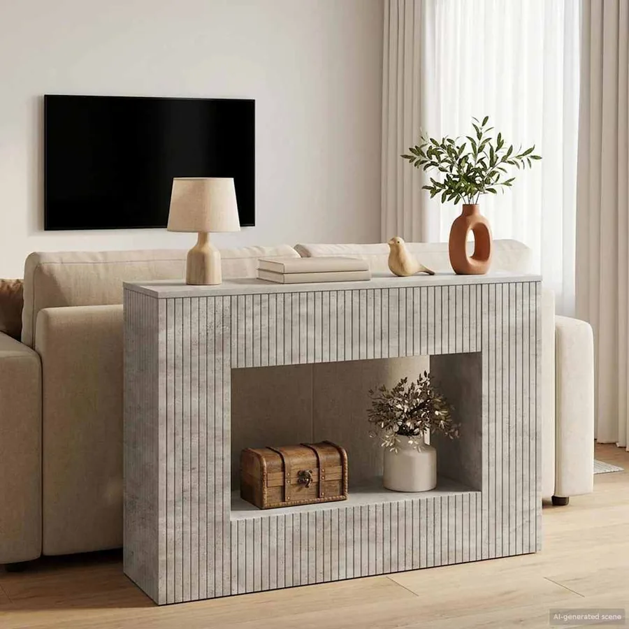 Table console Gris Béton 101 x 29 x 74 cm Bois d’ingénierie