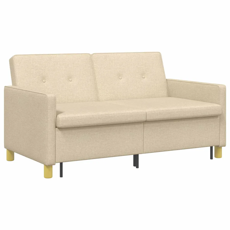 Canapé-lit escamotable Crème Tissu - 5
