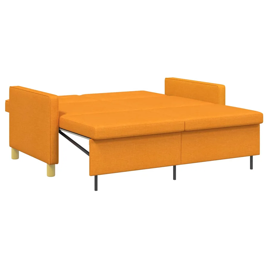 Canapé-lit escamotable Jaune foncé Tissu - 6