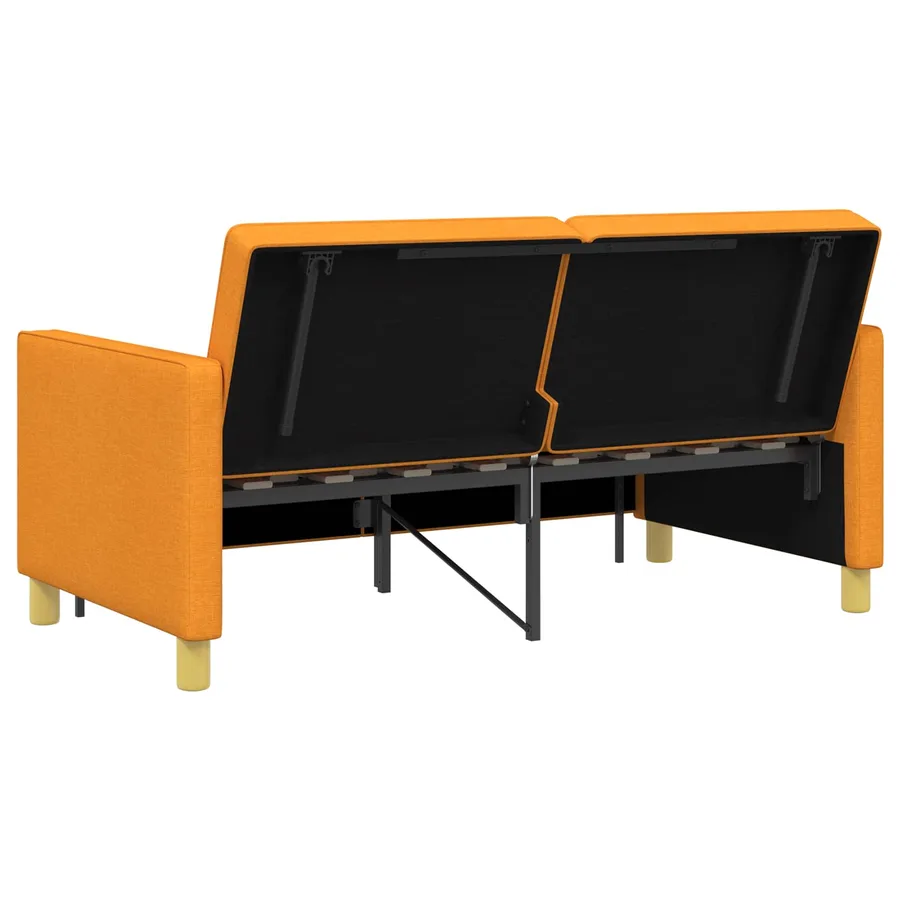 Canapé-lit escamotable Jaune foncé Tissu - 9
