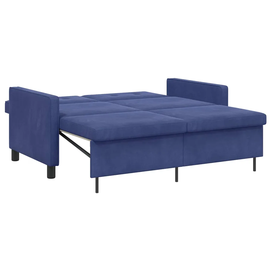 Canapé-Lit Bleu police Tissu - 6