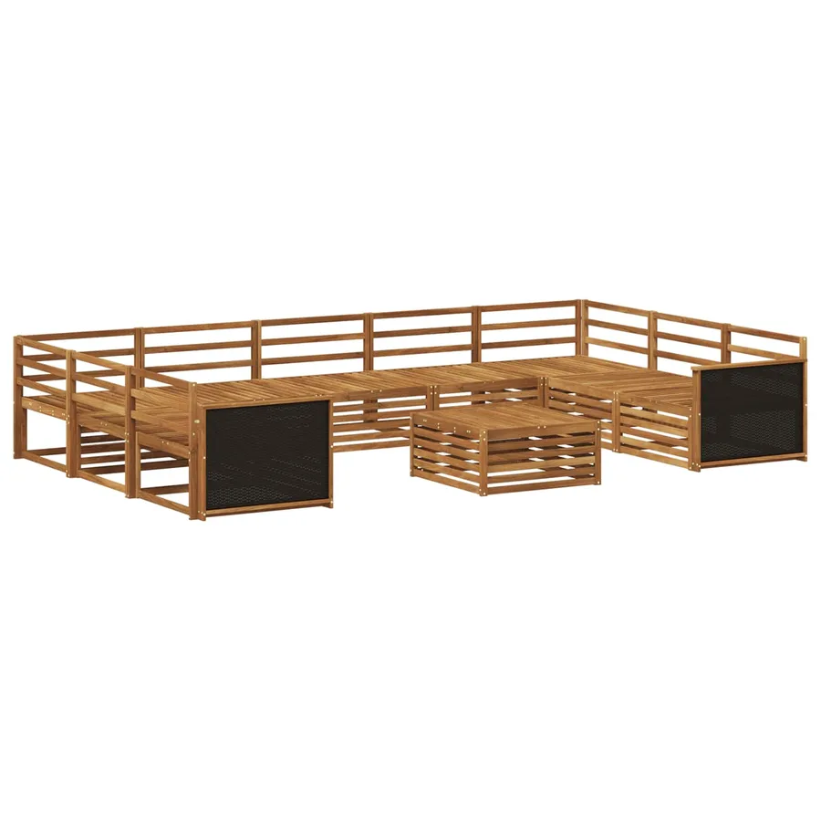 Ensemble de canapés d'extérieur 10 pcs Naturel - 2