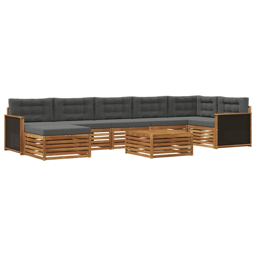Ensemble de canapés d'extérieur 8 pcs Naturel et Anthracite - 2