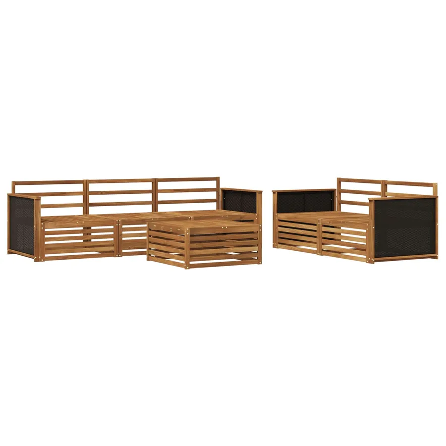 Ensemble de canapés d'extérieur 6 pcs Naturel - 2