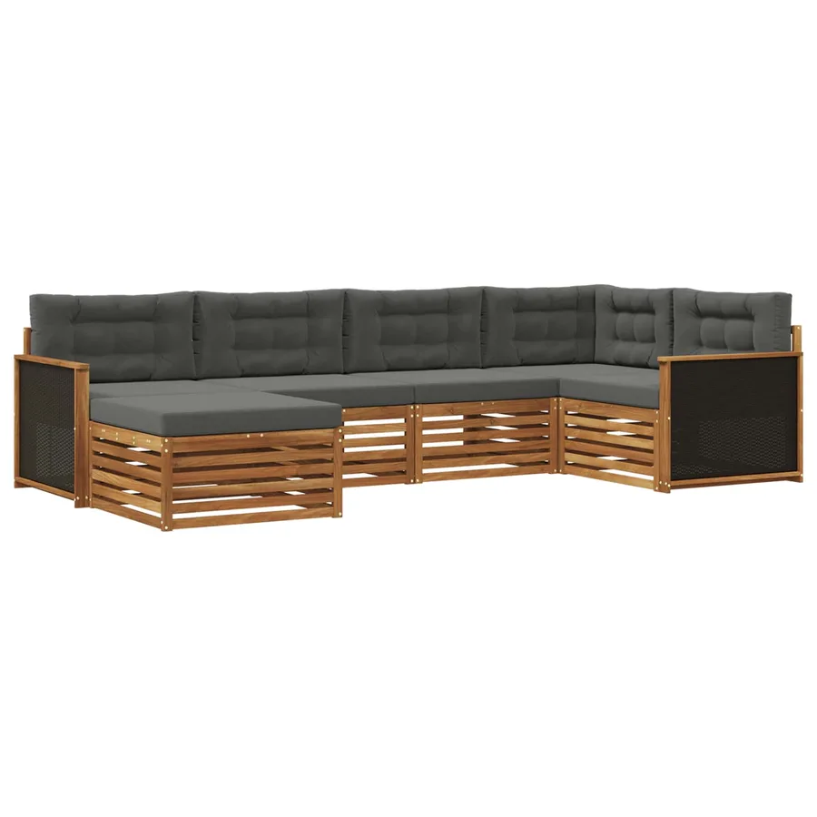 Ensemble de canapés d'extérieur 6 pcs Naturel et Anthracite - 2