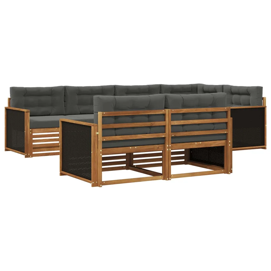 Ensemble de canapés d'extérieur 7 pcs Naturel et Anthracite - 2