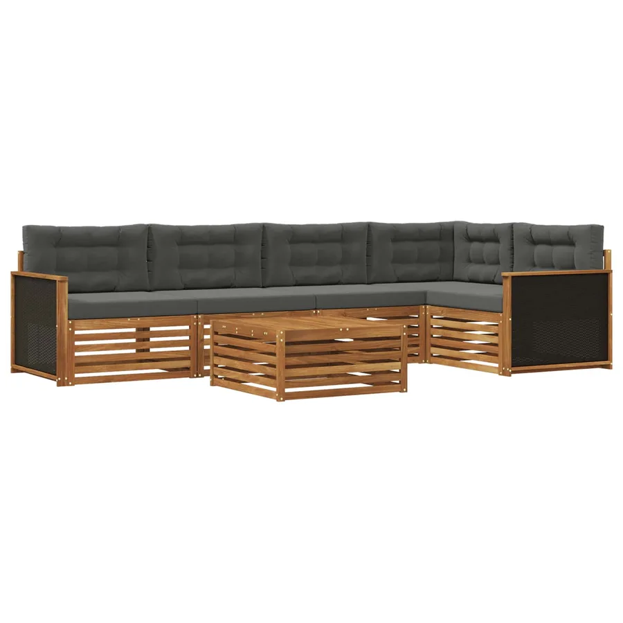 Ensemble de canapés d'extérieur 6 pcs Naturel et Anthracite - 2