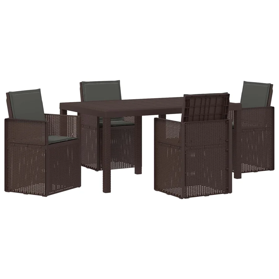 Ensemble de salle à manger pour jardin avec coussin 5 pcs PP - 2