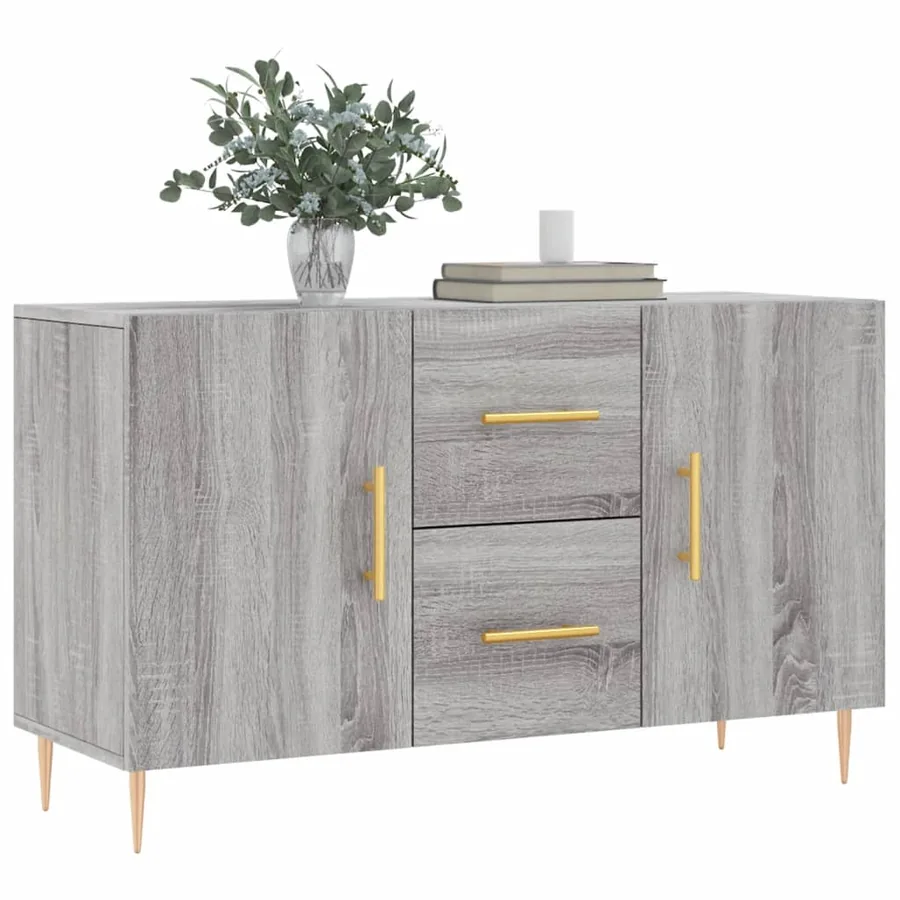 Buffet sonoma gris 100x36x60 cm bois d'ingénierie - 3
