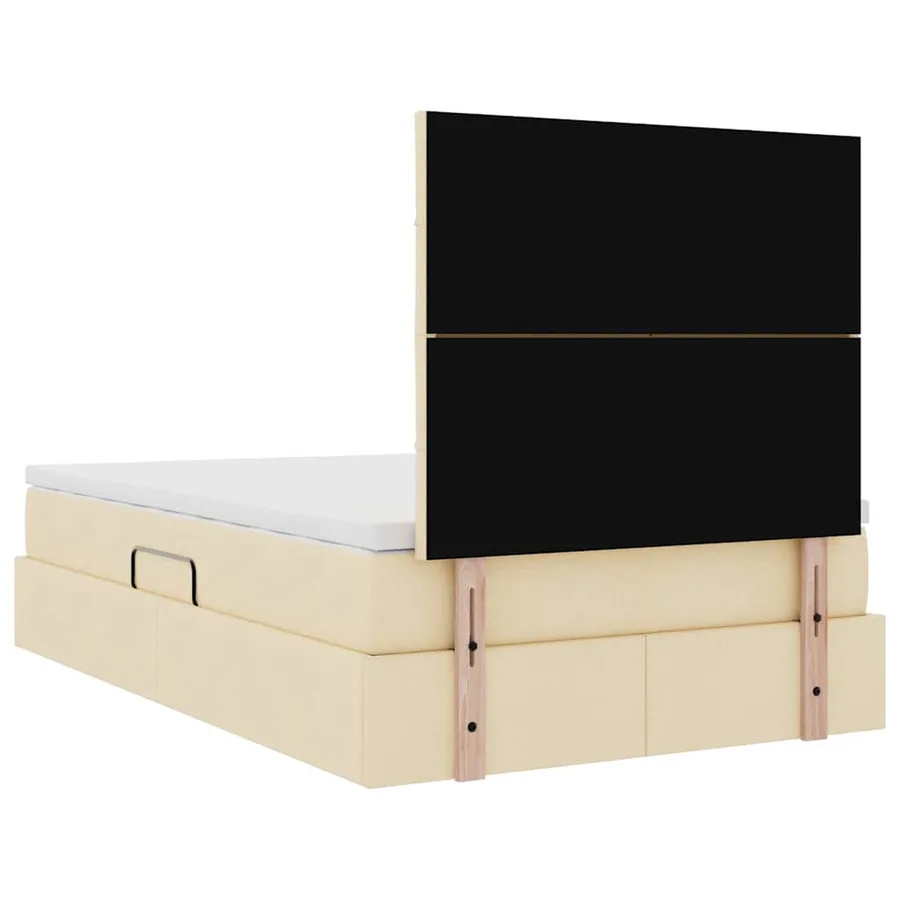 Lit de rangement LED avec matelas Crème 120 x 190 cm Tissu - 12