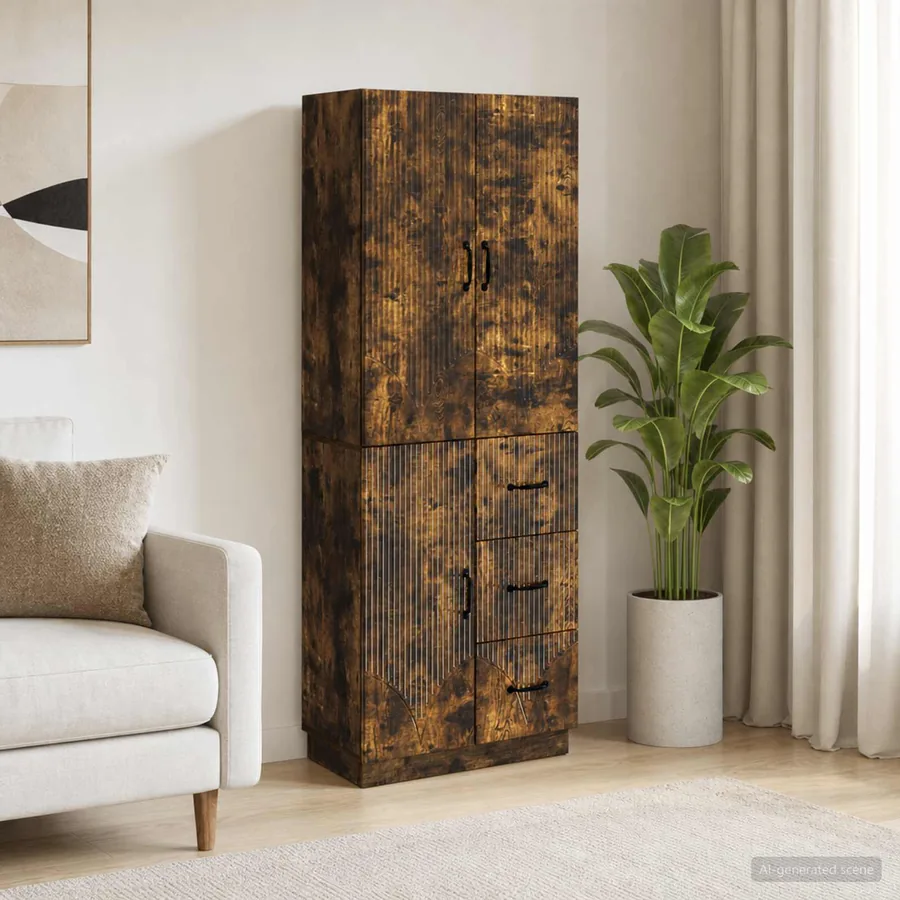 Ensemble de Meubles 2 pcs Chêne fumé Bois d'ingénierie