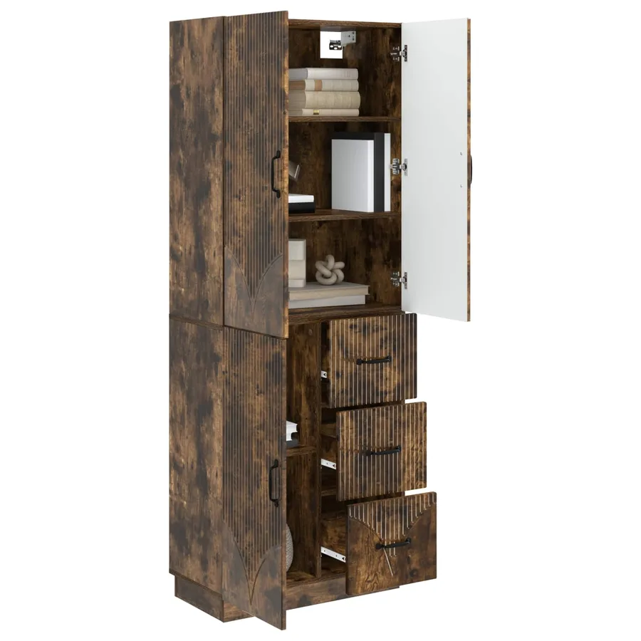 Ensemble de Meubles 2 pcs Chêne fumé Bois d'ingénierie - 3